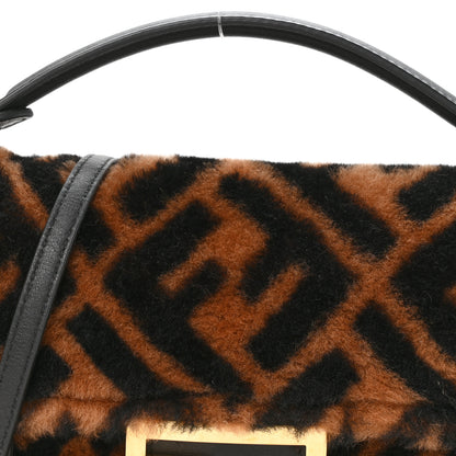 Fendi Shearling Vitello Dolce Macro FF 1974 Mini Tobacco Black 8 of 11