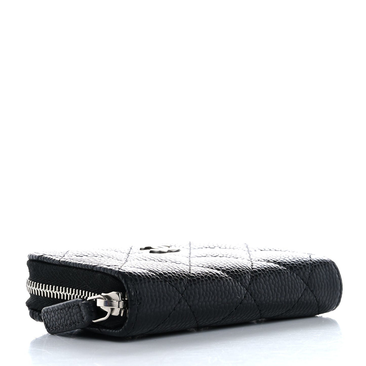 Caviar Quilted Zip Coin Purse Black