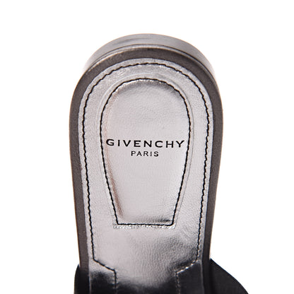 Givenchy Metallic Calfskin Bedford Logo Mule Slides 37 Black 7 of 11