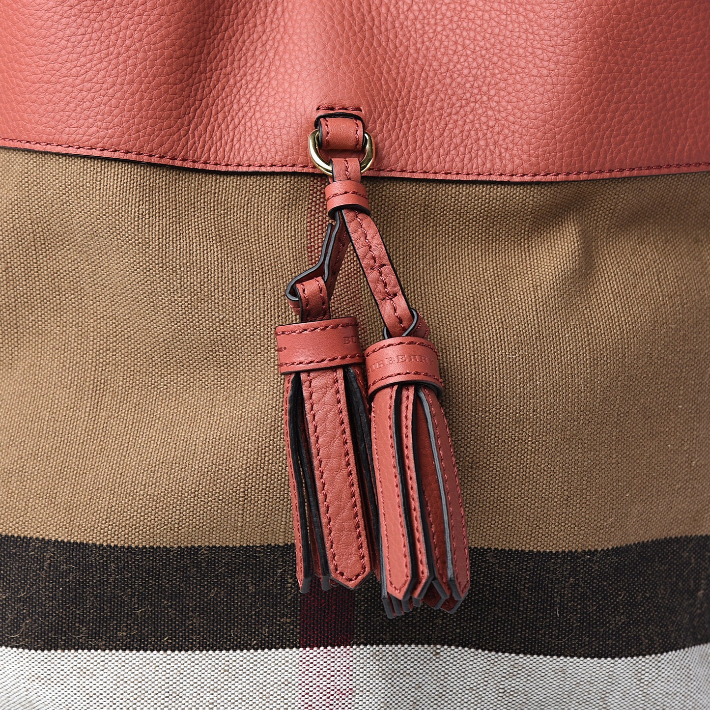 Canvas Mega Check Medium Ashby Tassel Hobo Cinnamon Red