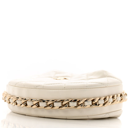 Chanel Lambskin Quilted Chain Around Pouch Hobo White 10 of 13