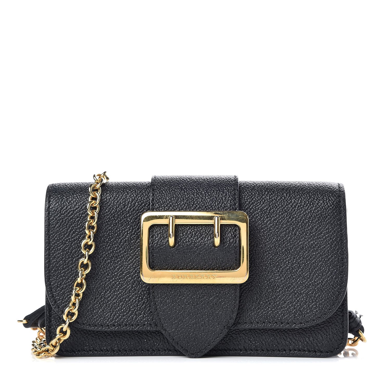 Soft Grain Calfskin Mini Buckle Phone Bag Black