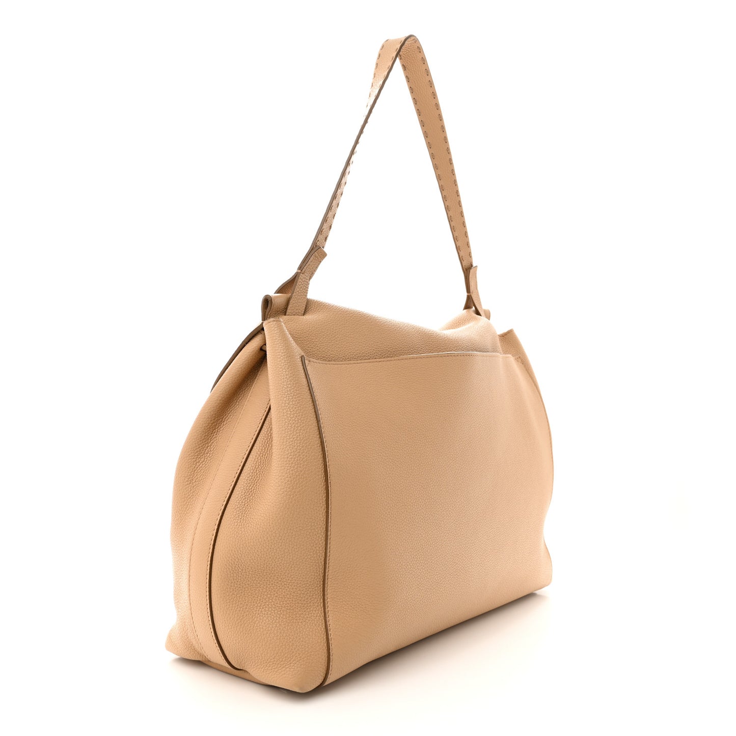 Grained Calfskin Top Handle 14 Bag Tan