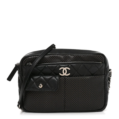 Chanel Perforated Calfskin Quilted Ultra Pocket Camera Case Black 1 of 10