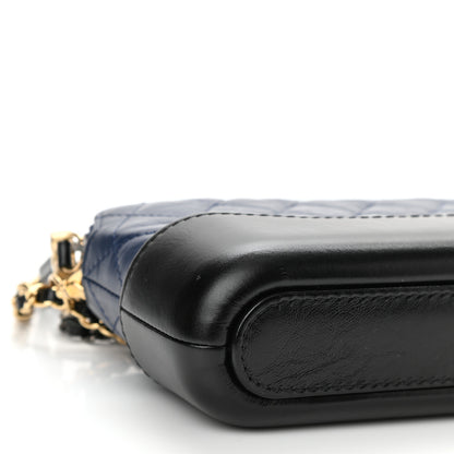 Chanel Aged Calfskin Quilted Small Gabrielle Clutch With Chain Navy Black 11 of 13