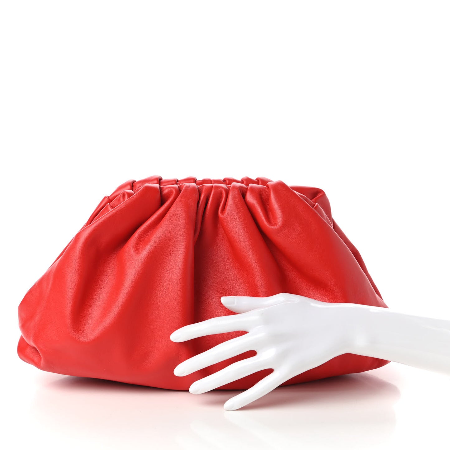 Smooth Butter Calf The Pouch Oversized Clutch Bright Red