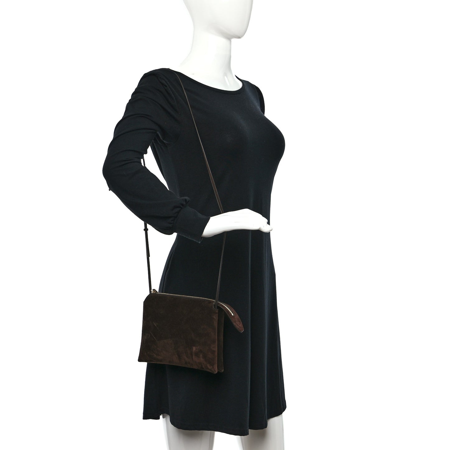 Suede Calfskin Mini Nu Twin Bag Mocha