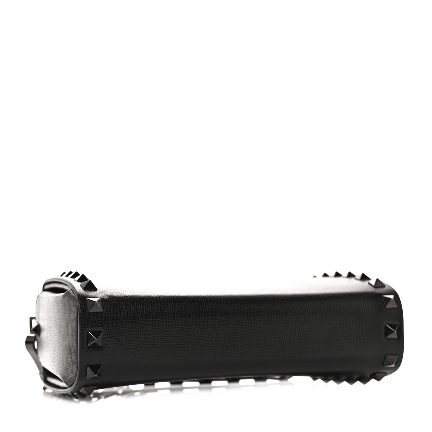 Grainy Calfskin Rockstud Clutch Black
