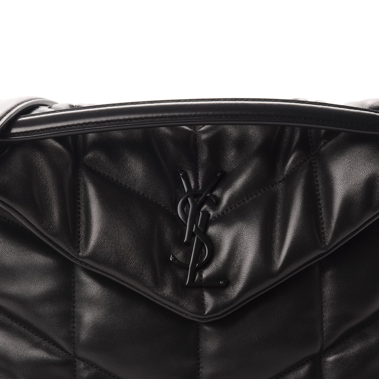 Saint Laurent Lambskin Quilted Small Loulou Puffer Monogram Chain Satchel Black 12 of 12