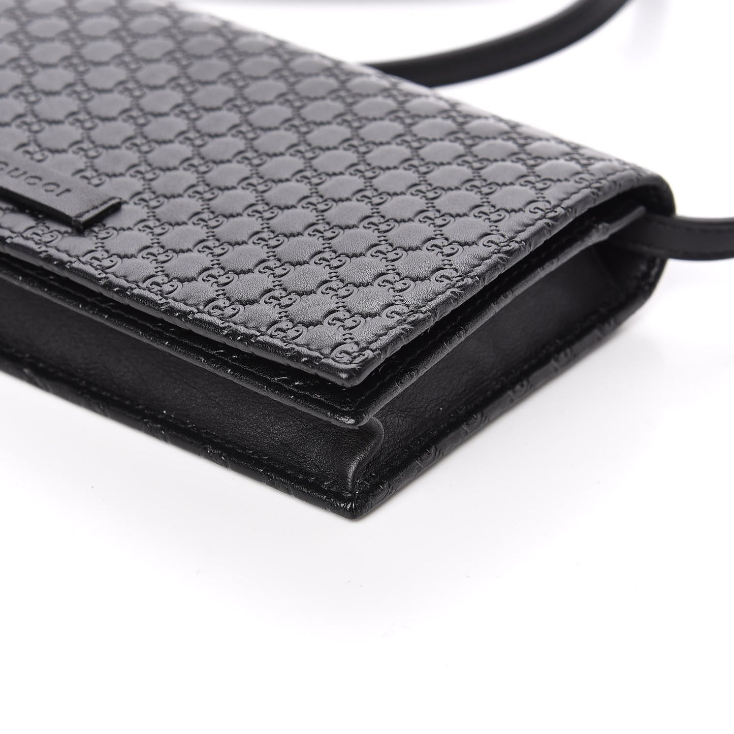Microguccissima Crossbody Wallet Black