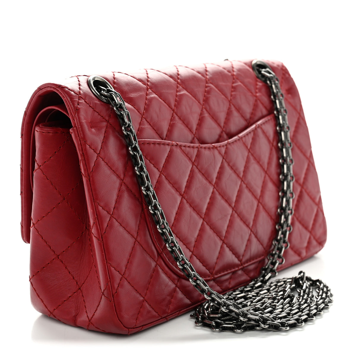 Aged Calfskin Quilted 2.55 Reissue 225 Flap Red