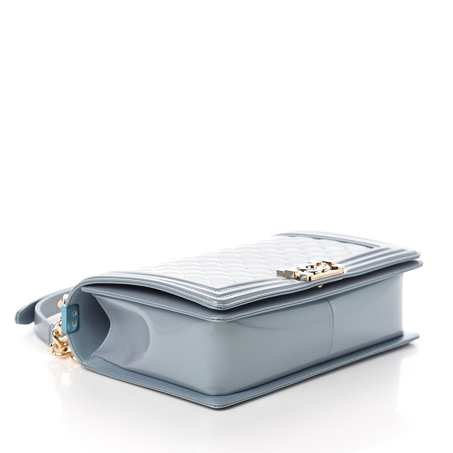 Chanel Iridescent Glazed Calfskin New Medium Boy Flap Light Blue 3 of 9