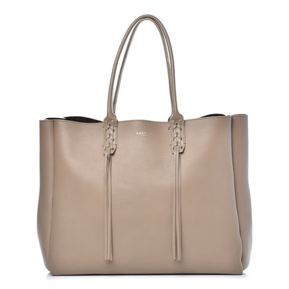 Lanvin Smooth Calfskin Medium Fringe Shopper Tote Beige 1 of 10