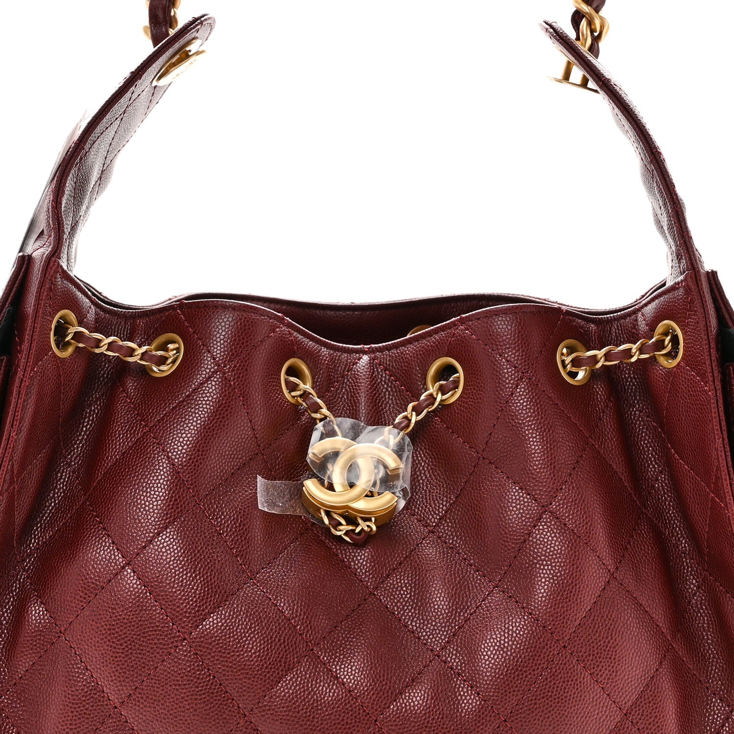 Caviar Quilted Small Chanel 25 Handbag Burgundy