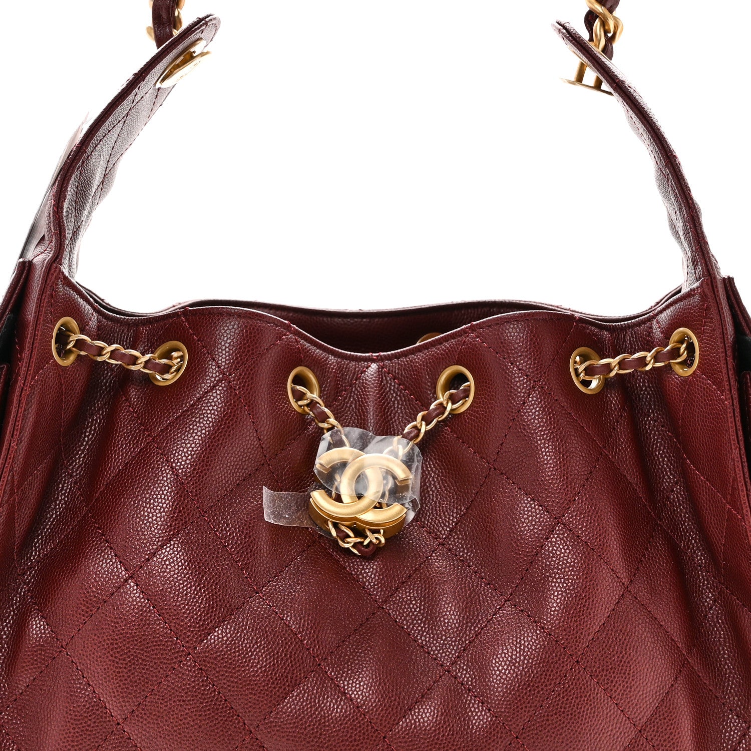 Chanel Caviar Quilted Small Chanel 25 Handbag Burgundy 8 of 10