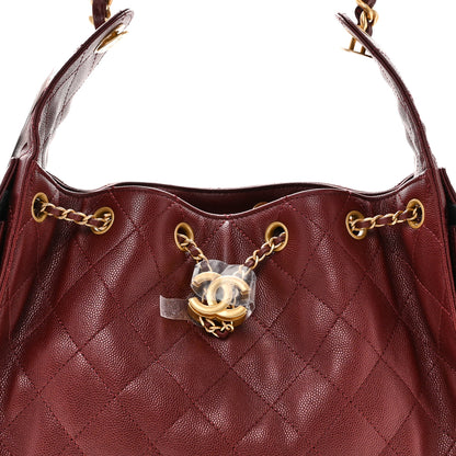 Chanel Caviar Quilted Small Chanel 25 Handbag Burgundy 8 of 10