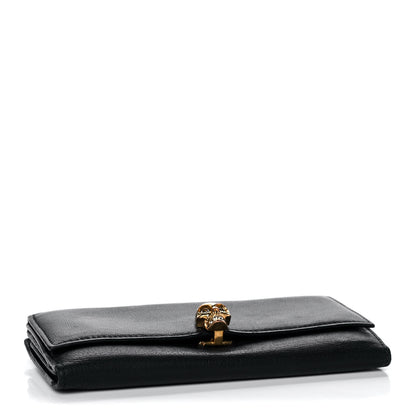 Alexander McQueen Calfskin Skull Continental Wallet Black 7 of 30