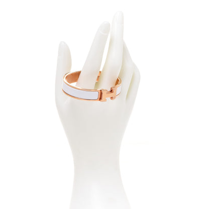 Hermes Enamel Narrow Clic Clac H Bracelet PM White 2 of 6