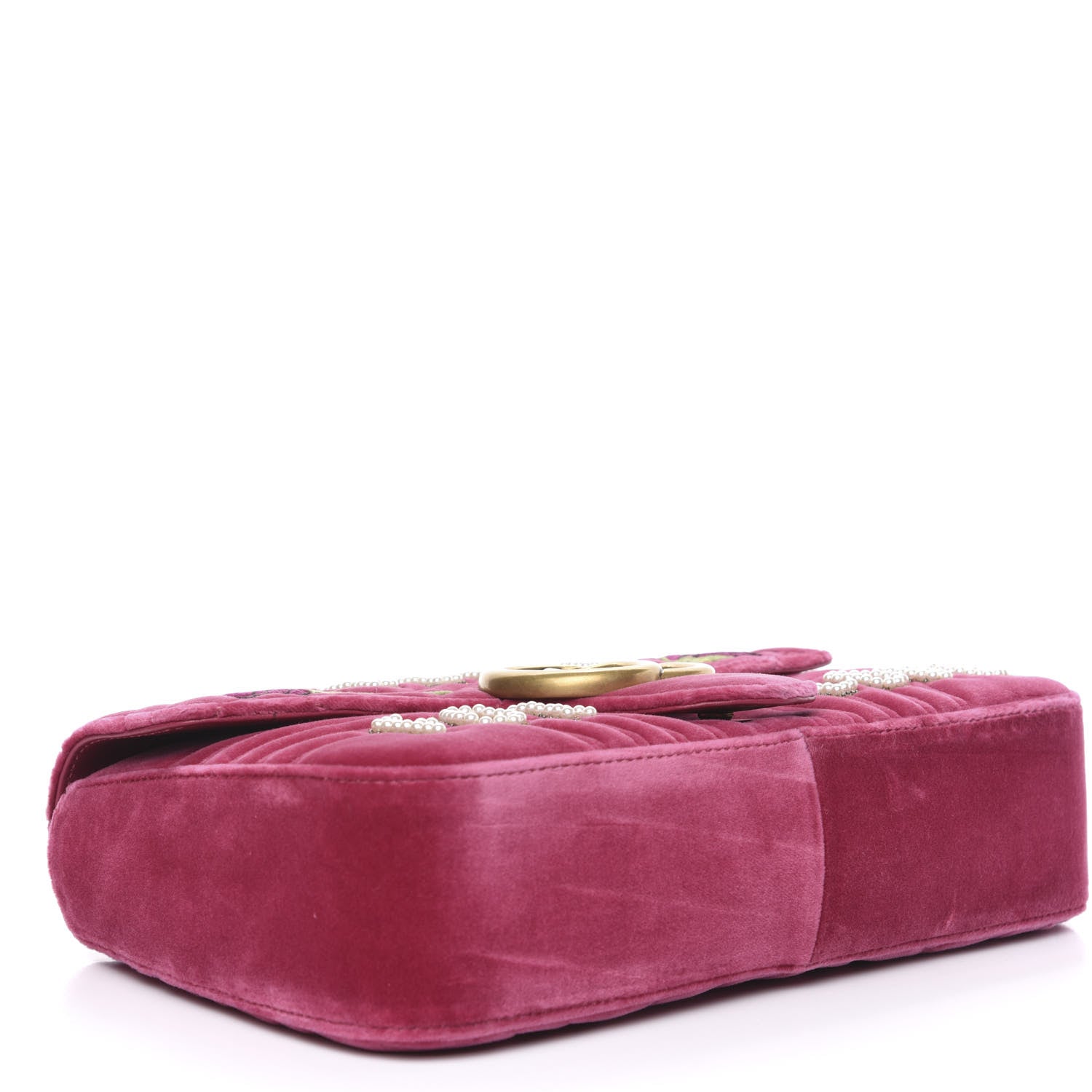 Gucci Velvet Matelasse Blind for Love Embroidered Medium GG Marmont Shoulder Bag Light Raspberry Rose Multicolor 4 of 12