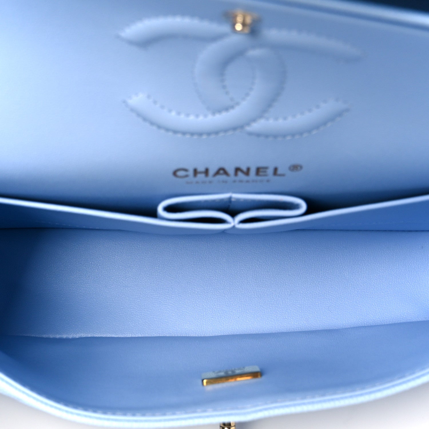 Chanel Caviar Quilted Small Double Flap Light Blue 5 of 12