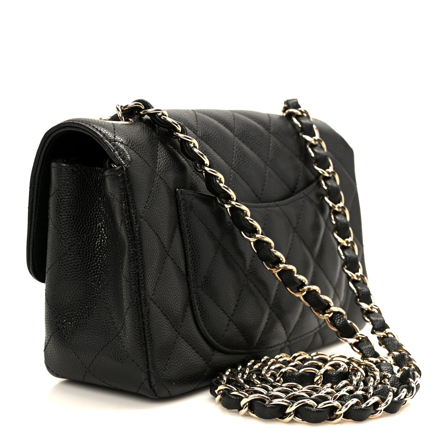 Caviar Quilted Mini Rectangular Flap Black