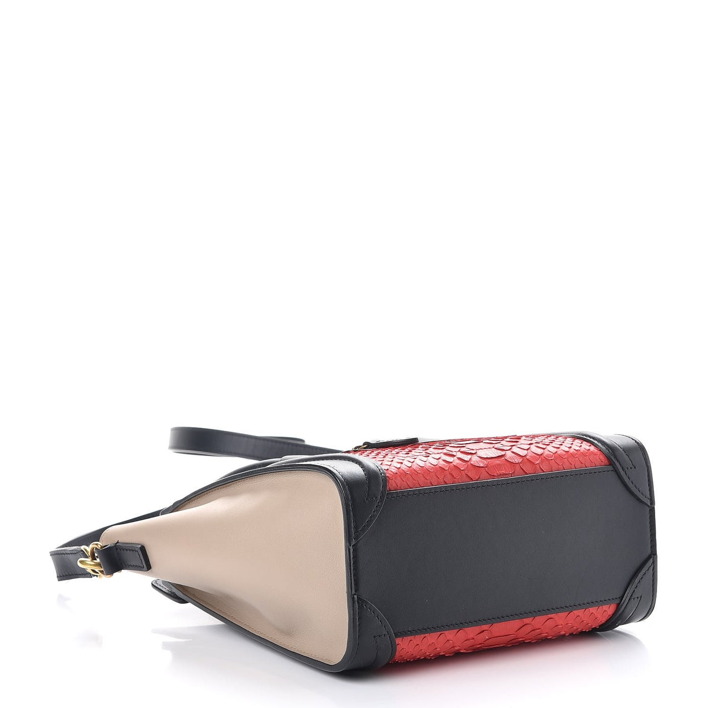 Python Calfskin Nano Tri-Color Luggage Red Black