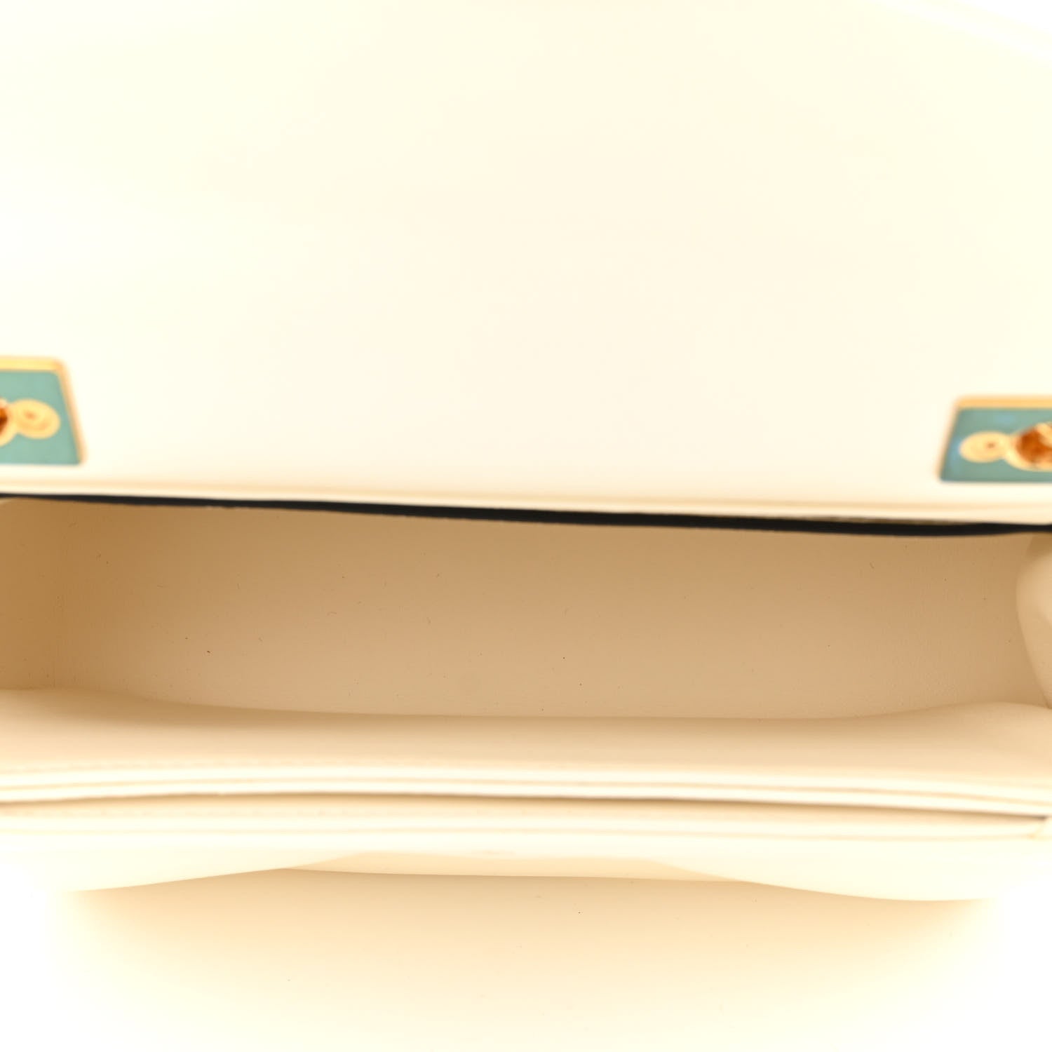 Valentino Garavani Nappa One Stud Chain Clutch Ivory 5 of 10