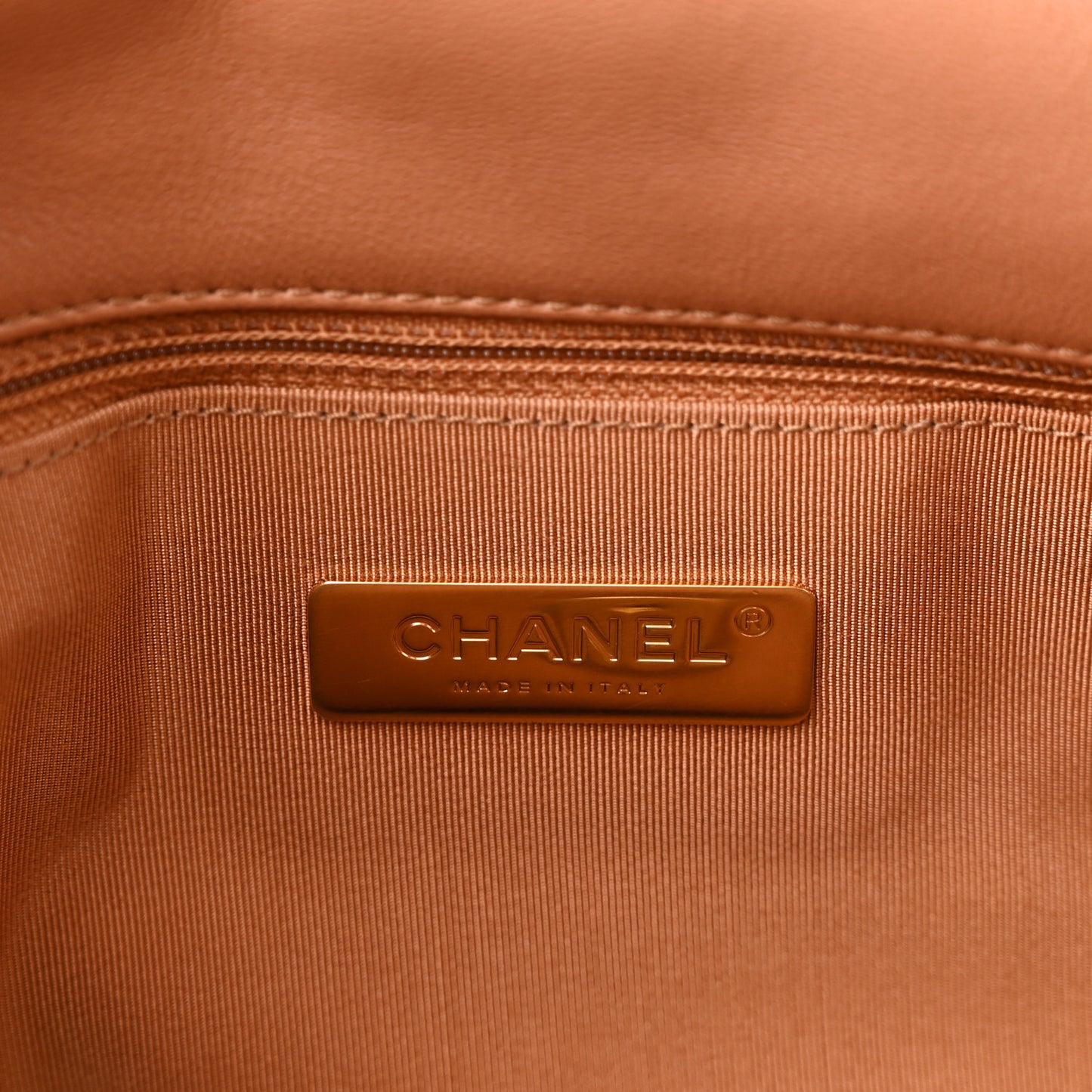 Lambskin Quilted Large Chanel 19 Flap Brown