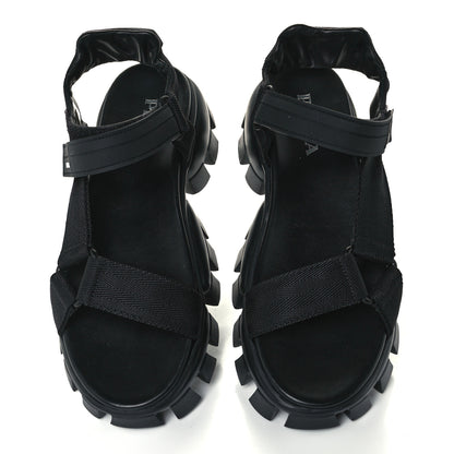 Prada Rubber Nylon Velcro Womens Cloudbust Thunder 50mm Sandals 39.5 Black 5 of 11