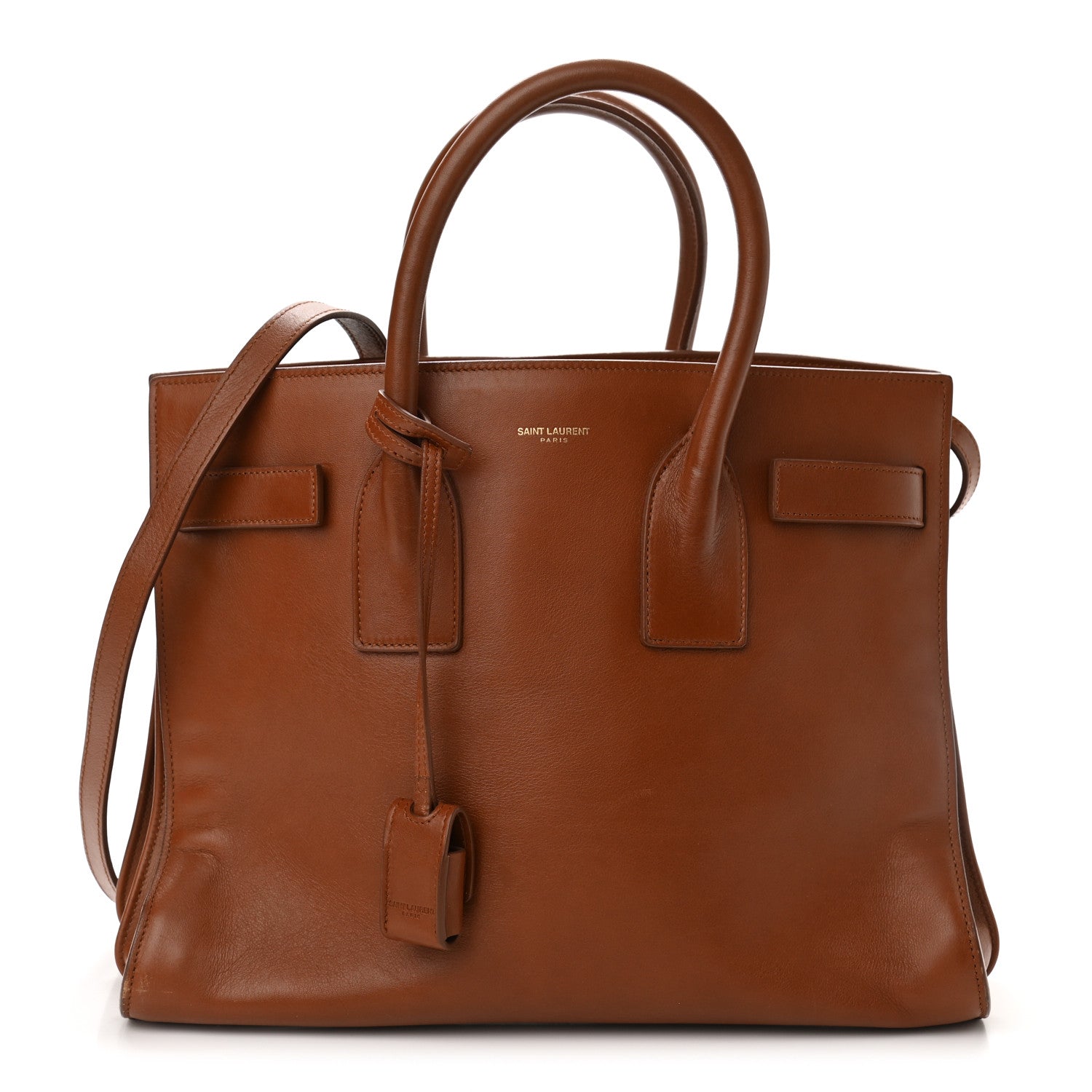 Saint Laurent Calfskin Small Sac De Jour Cognac 1 of 11