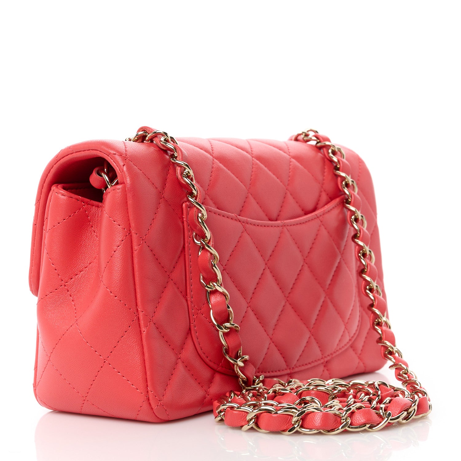 Chanel Lambskin Quilted Mini Rectangular Flap Red 3 of 11