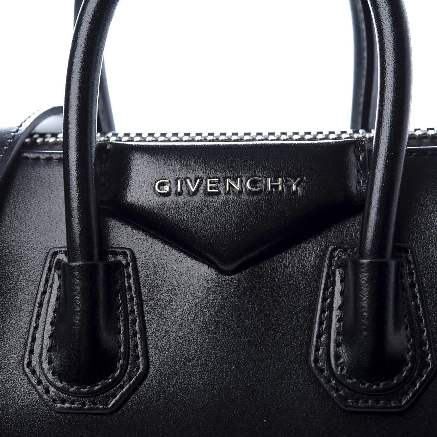 Shiny Lord Calfskin Mini Antigona Black