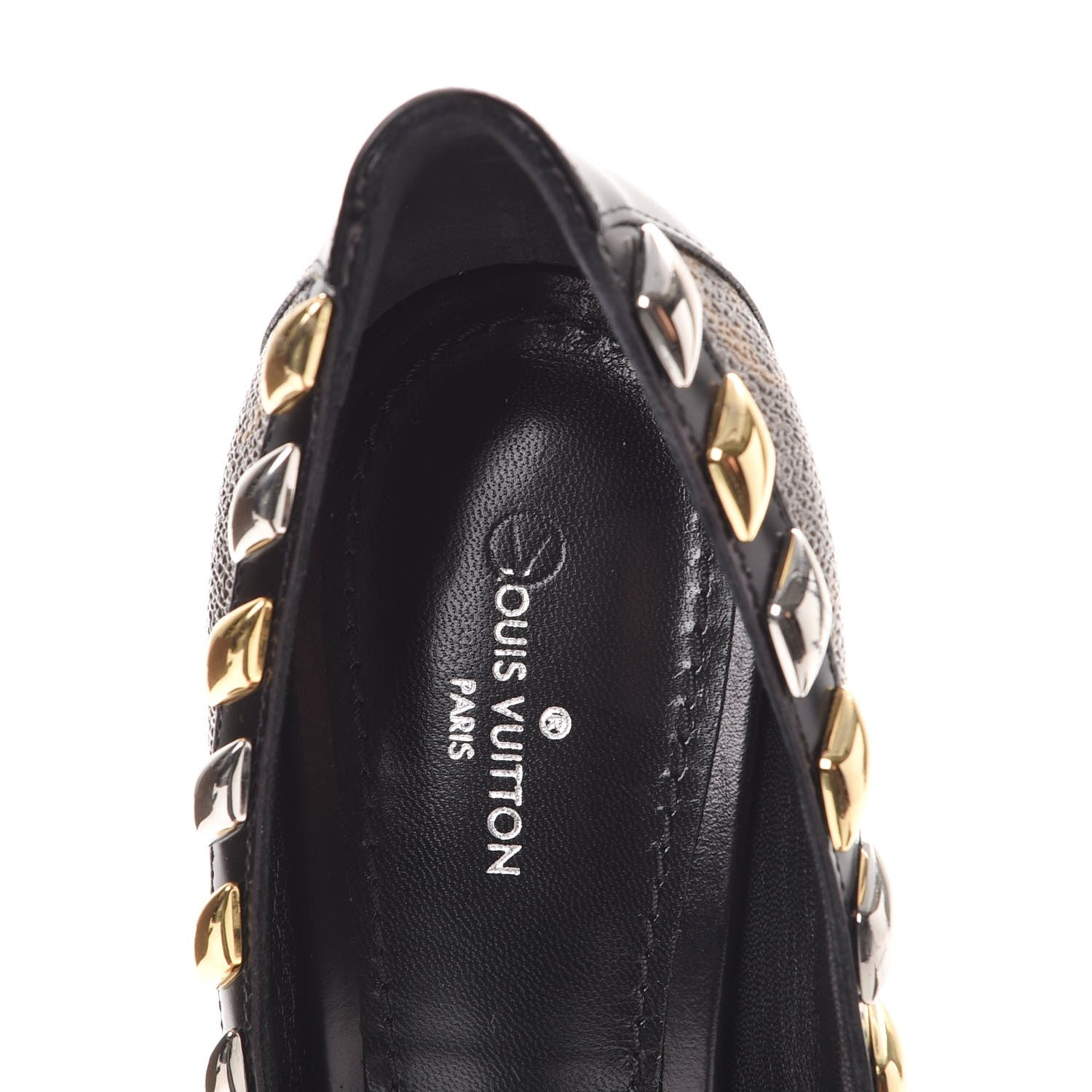Louis Vuitton Calfskin Monogram Eldorado Pumps 37.5 Cacao 7 of 11