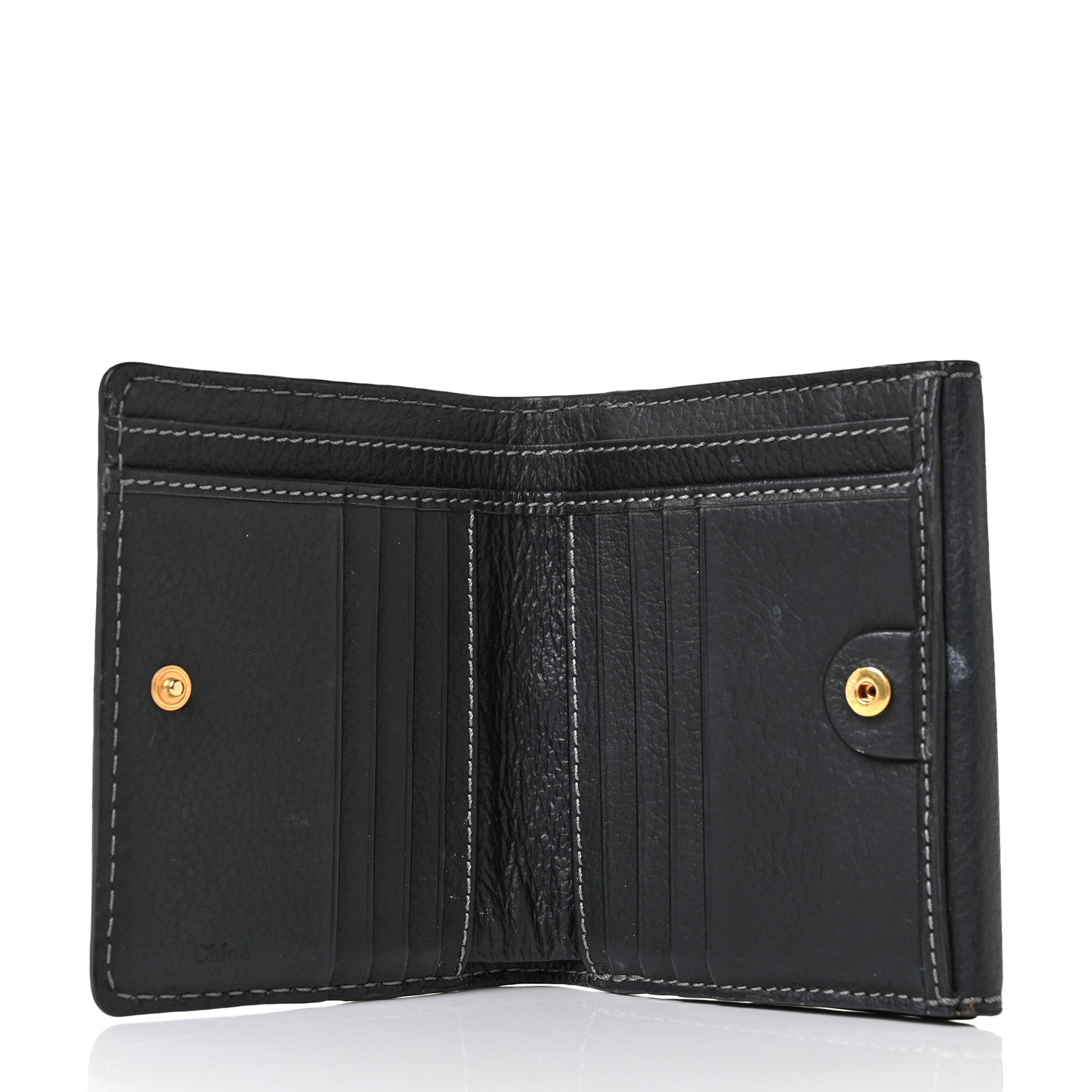 Chloe Grained Calfskin Marcie Square Wallet Black 6 of 10
