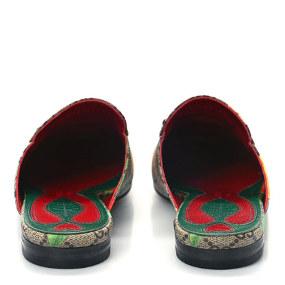 Gucci GG Supreme Monogram Tian Womens Princetown Slippers 38 Beige Ebony Multicolor 5 of 9