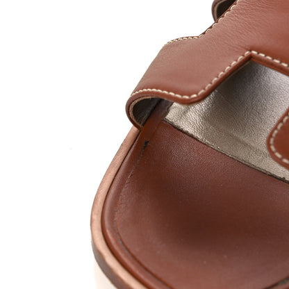 Hermes Box Calfskin Oran Sandals 40 Gold 20 of 23