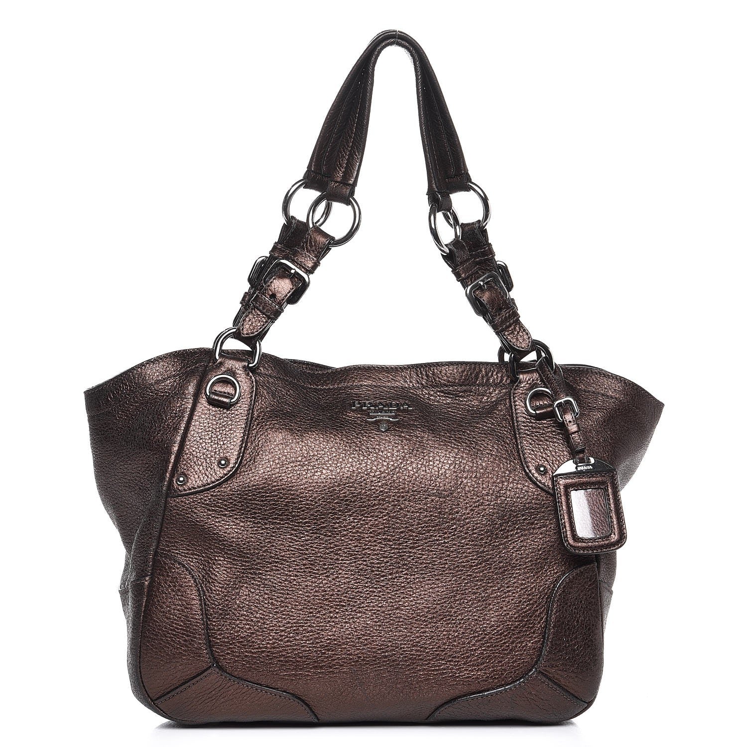 Prada Vitello Daino Shoulder Bag Antico Mordore 1 of 13