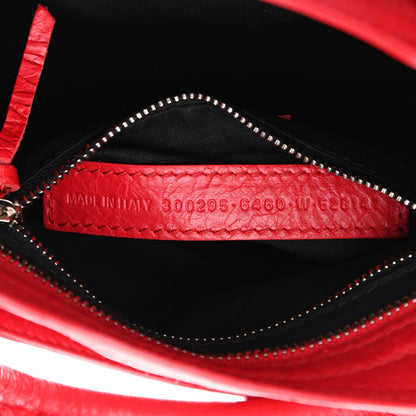 Balenciaga Agneau Classic Silver Hardware Mini City Logo Strap Red Black 7 of 10