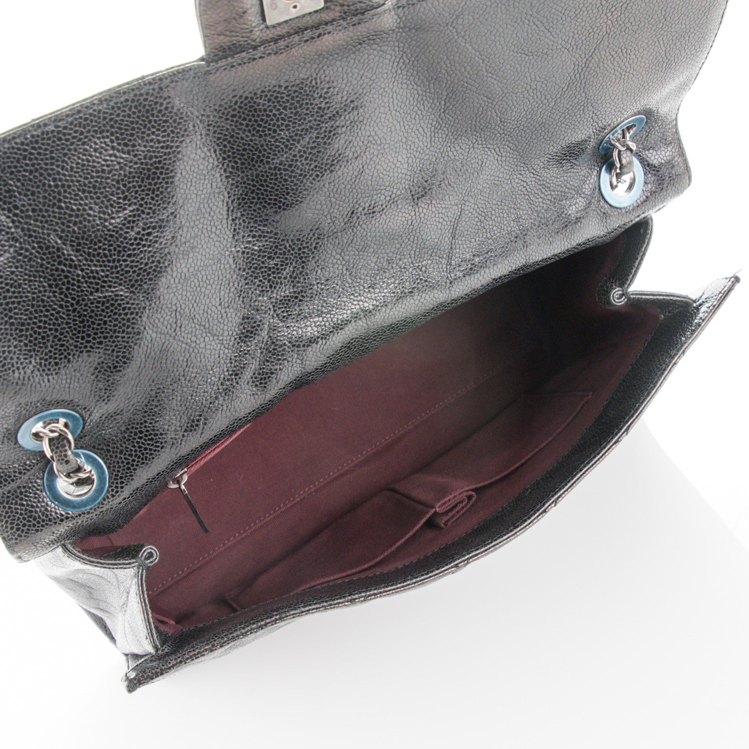 Chanel Crumpled Grained Calfskin Jumbo CC Crave Flap Black 7 of 9