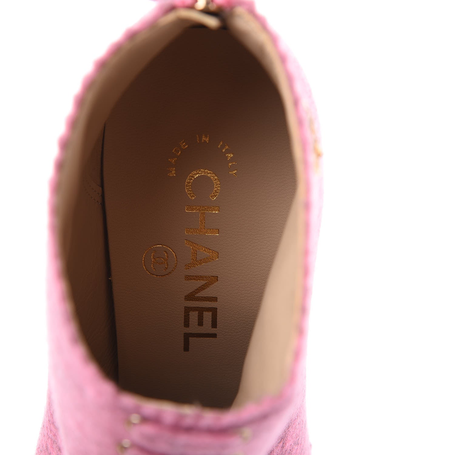 Chanel Chine Felt Short Boots 39 Pink 7 of 10