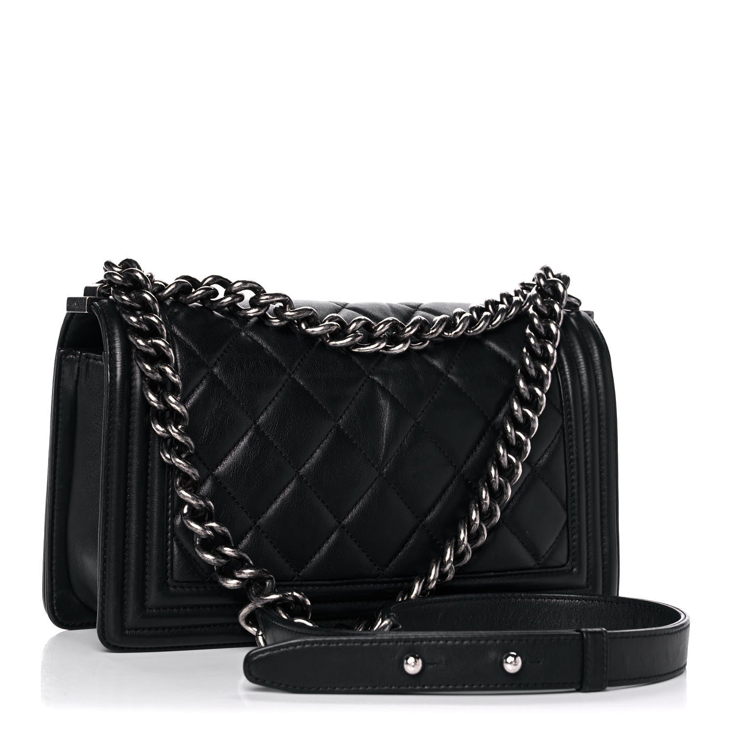 Chanel Lambskin Quilted Small Boy Flap Black 2 of 16