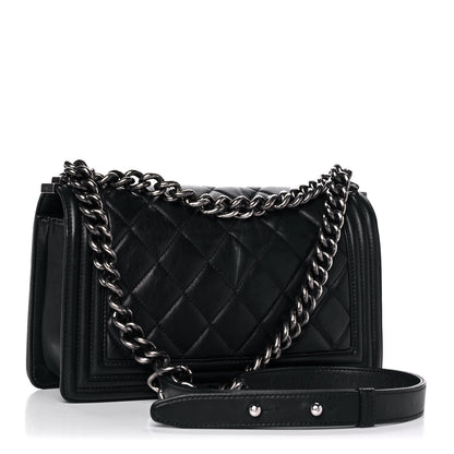 Chanel Lambskin Quilted Small Boy Flap Black 2 of 16