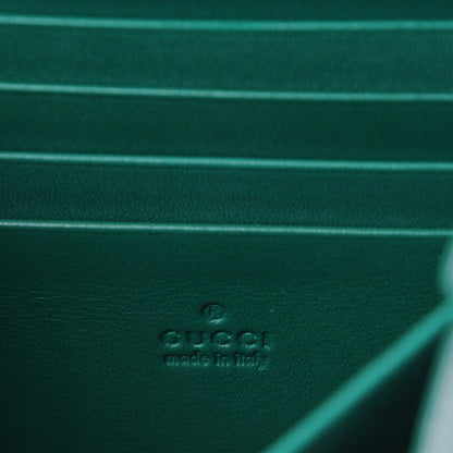 Gucci Calfskin Matelasse GG Marmont Chain Wallet Emerald Green 6 of 7