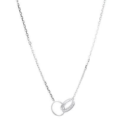 Cartier 18K White Gold Diamond Interlocking LOVE Necklace 1 of 7