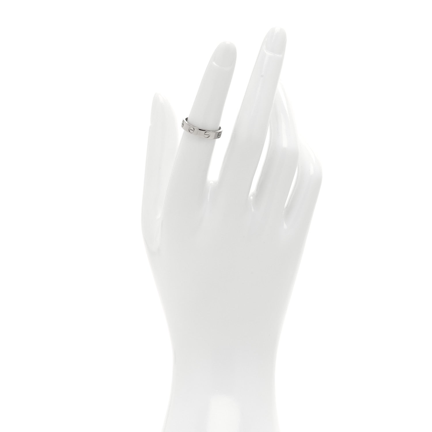 Cartier 18K White Gold 3.5mm LOVE Wedding Band Ring 50 5.25 2 of 5