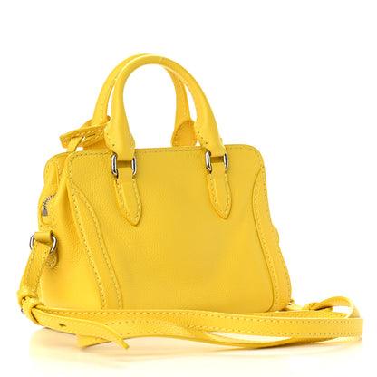Alexander McQueen Pebbled Calfskin Mini Padlock Tote Yellow 3 of 13