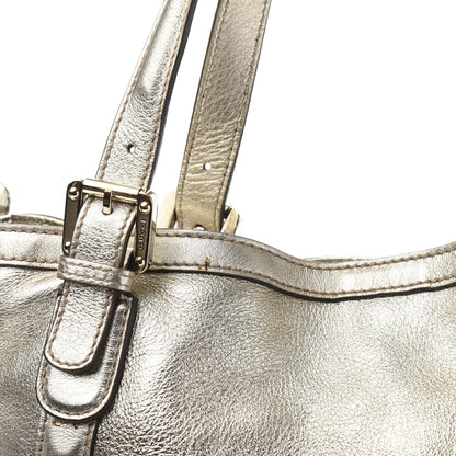 Gucci Metallic Calfskin Medium Britt Tote Platinum 12 of 13