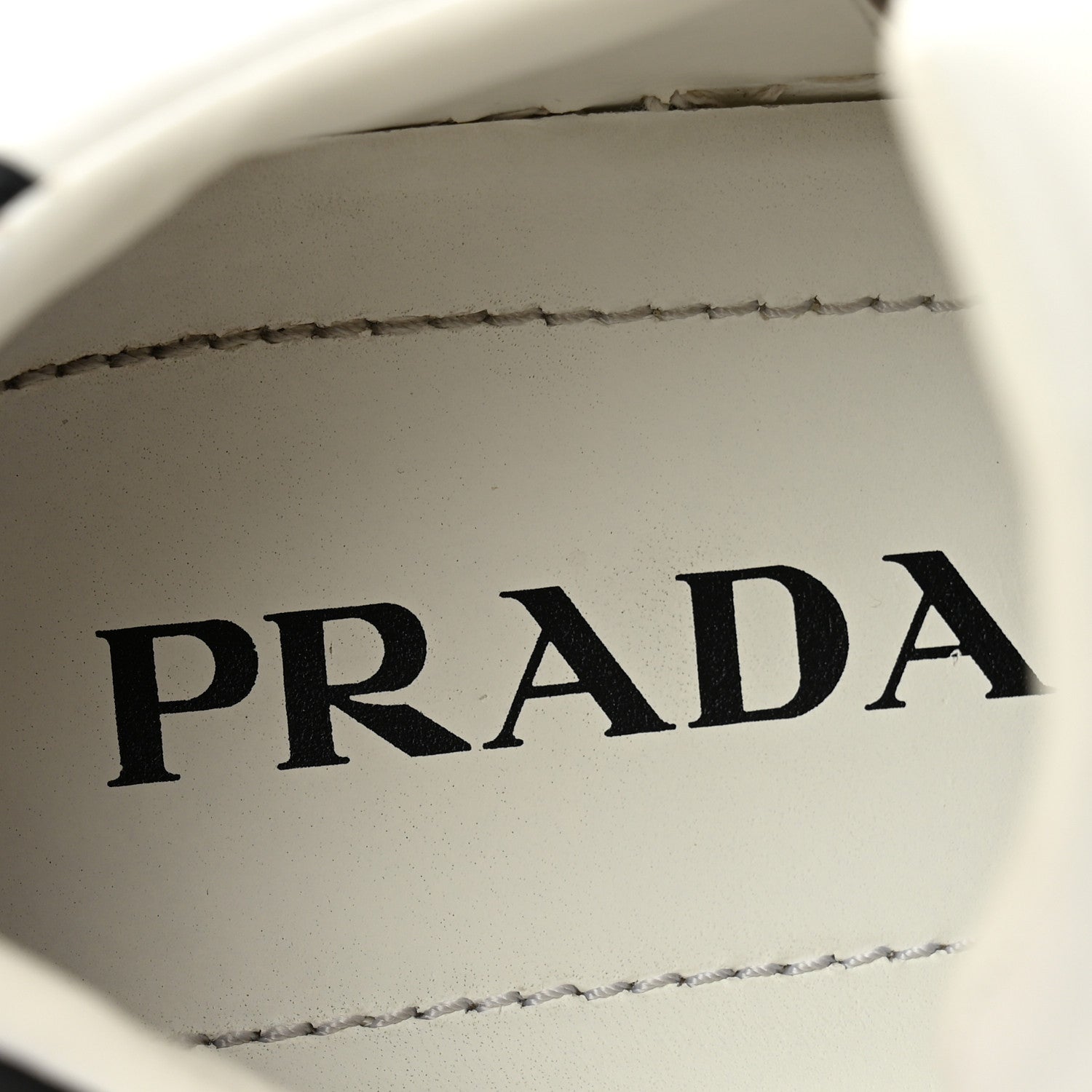 Prada Vitello Rois Triangle Womens Downtown Low Top 30mm Sneakers 39 White Black 7 of 11