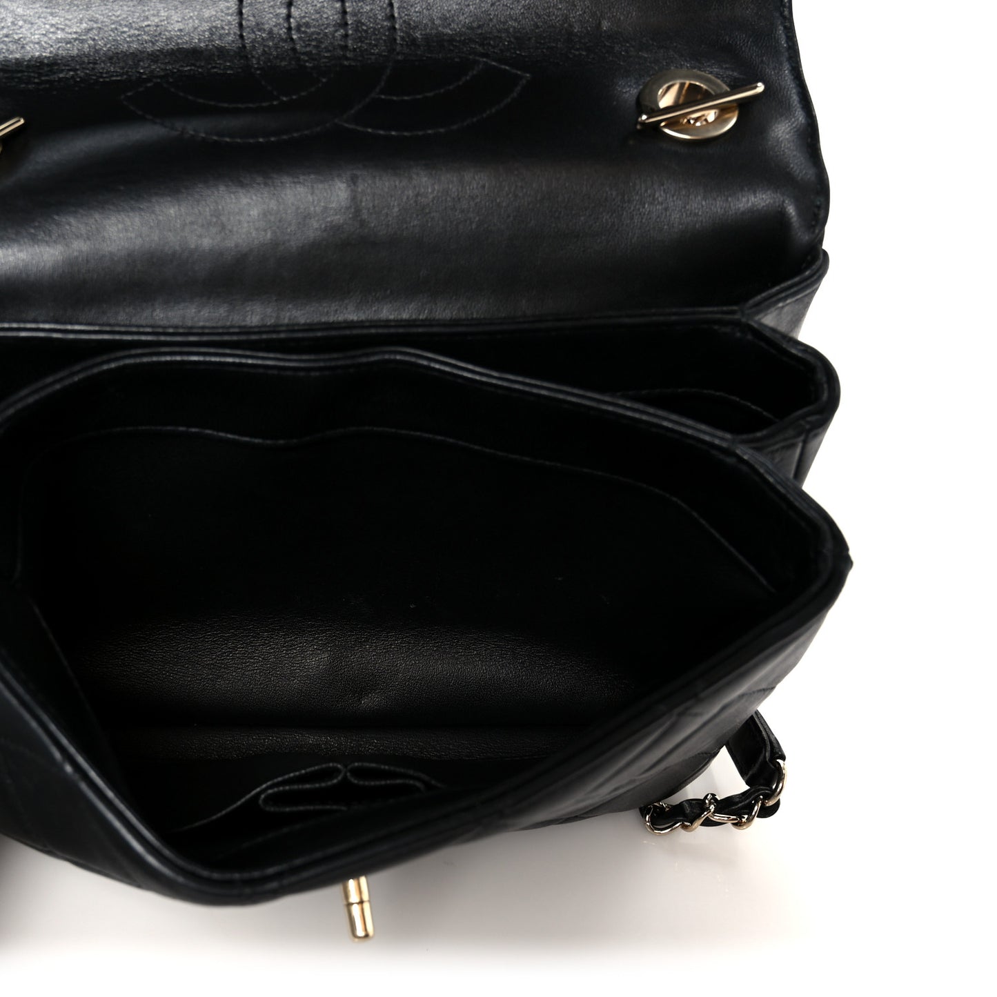 Lambskin Quilted Small Trendy CC Dual Handle Flap Bag Black