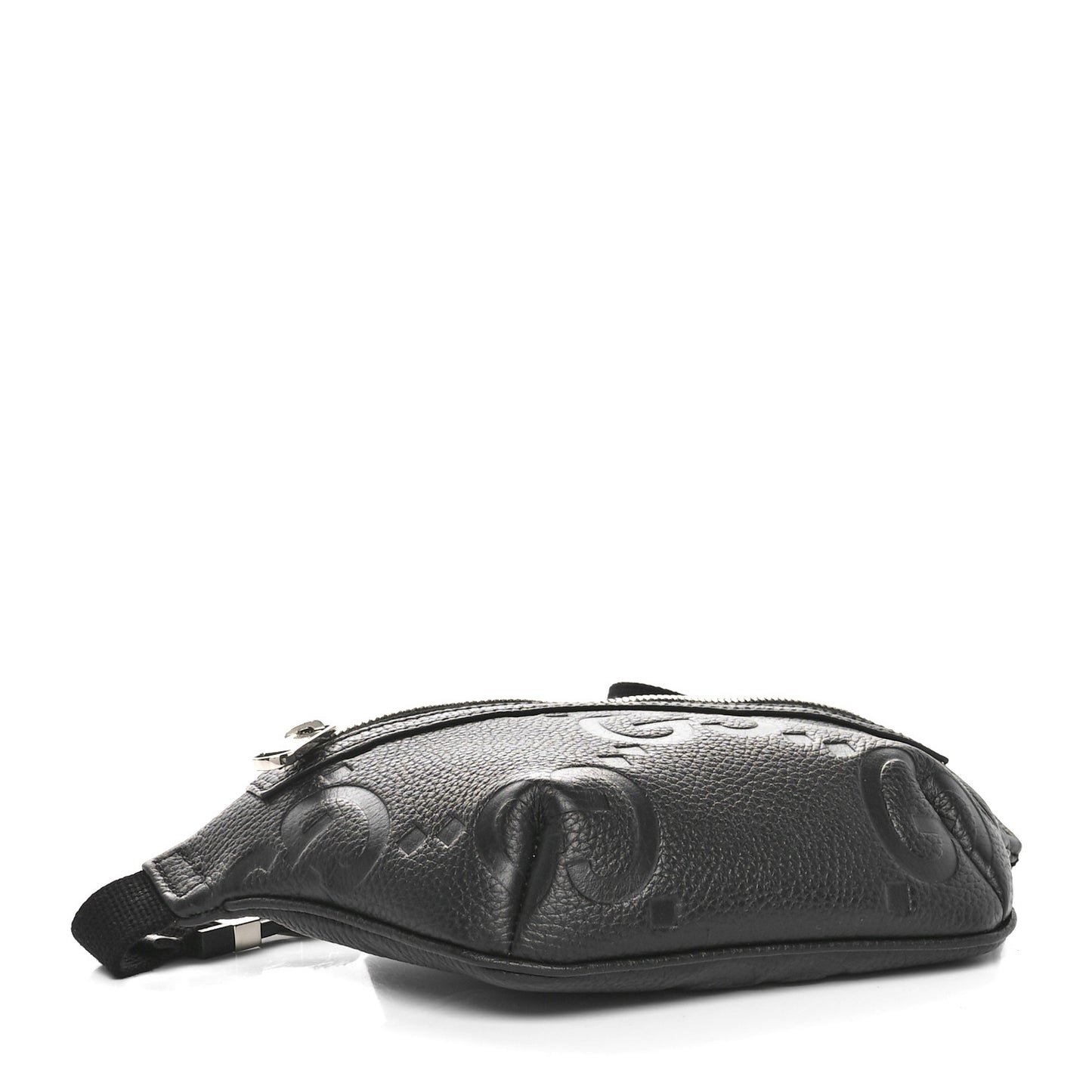 Piuma Calfskin Jumbo GG Embossed Small Belt Bag Black